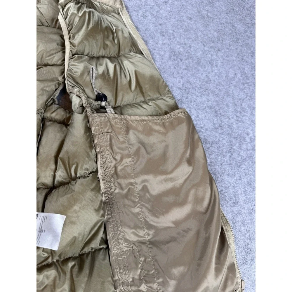 Uniqlo Ultra Light Down Vest Womens S Shiny Beige Gold Puffer Full Zip Pockets
